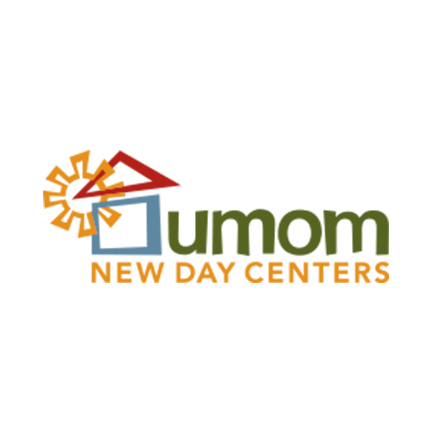 UMOM New Day Centers Logo in red, blue, green, and yellow